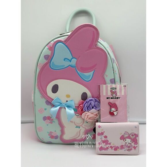 Her Universe My Melody Pastel Floral Mini Backpack Set C - Picture 1 of 12